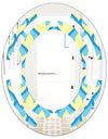 Retro Pattern Abstract Design IX - Modern Round or Oval Wall Mirror - Space