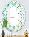 Retro Pattern Abstract Design IX - Modern Round or Oval Wall Mirror - Wave