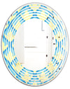 Retro Pattern Abstract Design IX - Modern Round or Oval Wall Mirror - Wave