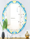 Retro Pattern Abstract Design IX - Modern Round or Oval Wall Mirror - Triple C