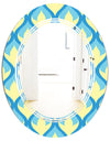 Retro Pattern Abstract Design IX - Modern Round or Oval Wall Mirror - Triple C