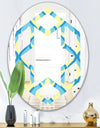 Retro Pattern Abstract Design IX - Modern Round or Oval Wall Mirror - Hexagon Star