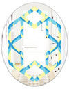 Retro Pattern Abstract Design IX - Modern Round or Oval Wall Mirror - Hexagon Star