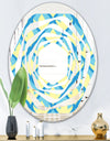 Retro Pattern Abstract Design IX - Modern Round or Oval Wall Mirror - Whirl