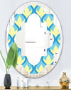 Retro Pattern Abstract Design IX - Modern Round or Oval Wall Mirror - Quatrefoil