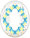 Retro Pattern Abstract Design IX - Modern Round or Oval Wall Mirror - Quatrefoil