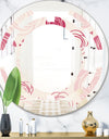 roses pattern - Modern Round or Oval Wall Mirror - Space