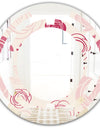 roses pattern - Modern Round or Oval Wall Mirror - Space