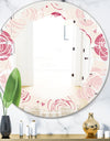 roses pattern - Modern Round or Oval Wall Mirror - Leaves
