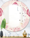 roses pattern - Modern Round or Oval Wall Mirror - Triple C