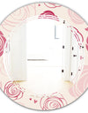 roses pattern - Modern Round or Oval Wall Mirror - Triple C