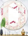 roses pattern - Modern Round or Oval Wall Mirror - Hexagon Star