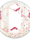 roses pattern - Modern Round or Oval Wall Mirror - Hexagon Star