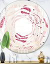 roses pattern - Modern Round or Oval Wall Mirror - Whirl