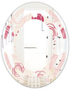 roses pattern - Modern Round or Oval Wall Mirror - Space
