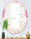 roses pattern - Modern Round or Oval Wall Mirror - Triple C