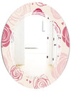 roses pattern - Modern Round or Oval Wall Mirror - Triple C