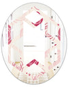 roses pattern - Modern Round or Oval Wall Mirror - Hexagon Star