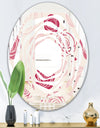 roses pattern - Modern Round or Oval Wall Mirror - Whirl