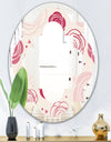 roses pattern - Modern Round or Oval Wall Mirror - Quatrefoil