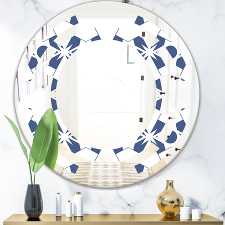 Abstract Retro Geometrical Design I - Modern Round or Oval Wall Mirror - Space