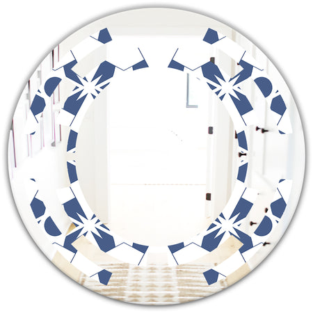 Abstract Retro Geometrical Design I - Modern Round or Oval Wall Mirror - Space