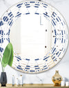 Abstract Retro Geometrical Design I - Modern Round or Oval Wall Mirror - Wave