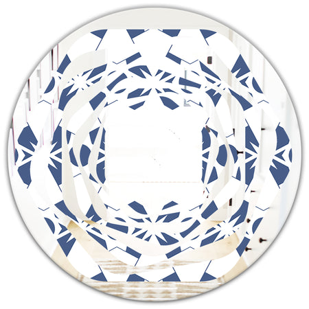 Abstract Retro Geometrical Design I - Modern Round or Oval Wall Mirror - Whirl