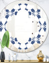 Abstract Retro Geometrical Design I - Modern Round or Oval Wall Mirror - Quatrefoil