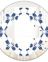 Abstract Retro Geometrical Design I - Modern Round or Oval Wall Mirror - Quatrefoil