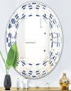 Abstract Retro Geometrical Design I - Modern Round or Oval Wall Mirror - Wave