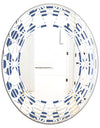 Abstract Retro Geometrical Design I - Modern Round or Oval Wall Mirror - Wave