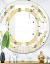 Abstract Retro Geometrical Design II - Modern Round or Oval Wall Mirror - Space