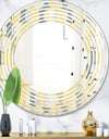 Abstract Retro Geometrical Design II - Modern Round or Oval Wall Mirror - Wave