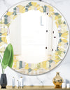 Abstract Retro Geometrical Design II - Modern Round or Oval Wall Mirror - Leaves