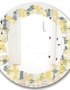 Abstract Retro Geometrical Design II - Modern Round or Oval Wall Mirror - Leaves