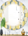 Abstract Retro Geometrical Design II - Modern Round or Oval Wall Mirror - Triple C