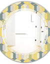 Abstract Retro Geometrical Design II - Modern Round or Oval Wall Mirror - Triple C