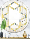 Abstract Retro Geometrical Design II - Modern Round or Oval Wall Mirror - Hexagon Star