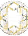 Abstract Retro Geometrical Design II - Modern Round or Oval Wall Mirror - Hexagon Star