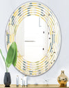 Abstract Retro Geometrical Design II - Modern Round or Oval Wall Mirror - Wave