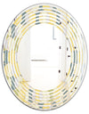 Abstract Retro Geometrical Design II - Modern Round or Oval Wall Mirror - Wave