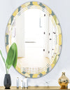 Abstract Retro Geometrical Design II - Modern Round or Oval Wall Mirror - Triple C