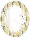 Abstract Retro Geometrical Design II - Modern Round or Oval Wall Mirror - Triple C