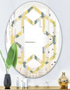 Abstract Retro Geometrical Design II - Modern Round or Oval Wall Mirror - Hexagon Star