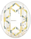 Abstract Retro Geometrical Design II - Modern Round or Oval Wall Mirror - Hexagon Star