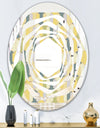 Abstract Retro Geometrical Design II - Modern Round or Oval Wall Mirror - Whirl