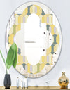 Abstract Retro Geometrical Design II - Modern Round or Oval Wall Mirror - Quatrefoil