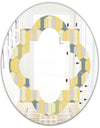 Abstract Retro Geometrical Design II - Modern Round or Oval Wall Mirror - Quatrefoil