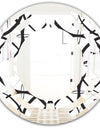 Monochrome Geometric Pattern - Modern Round or Oval Wall Mirror - Space